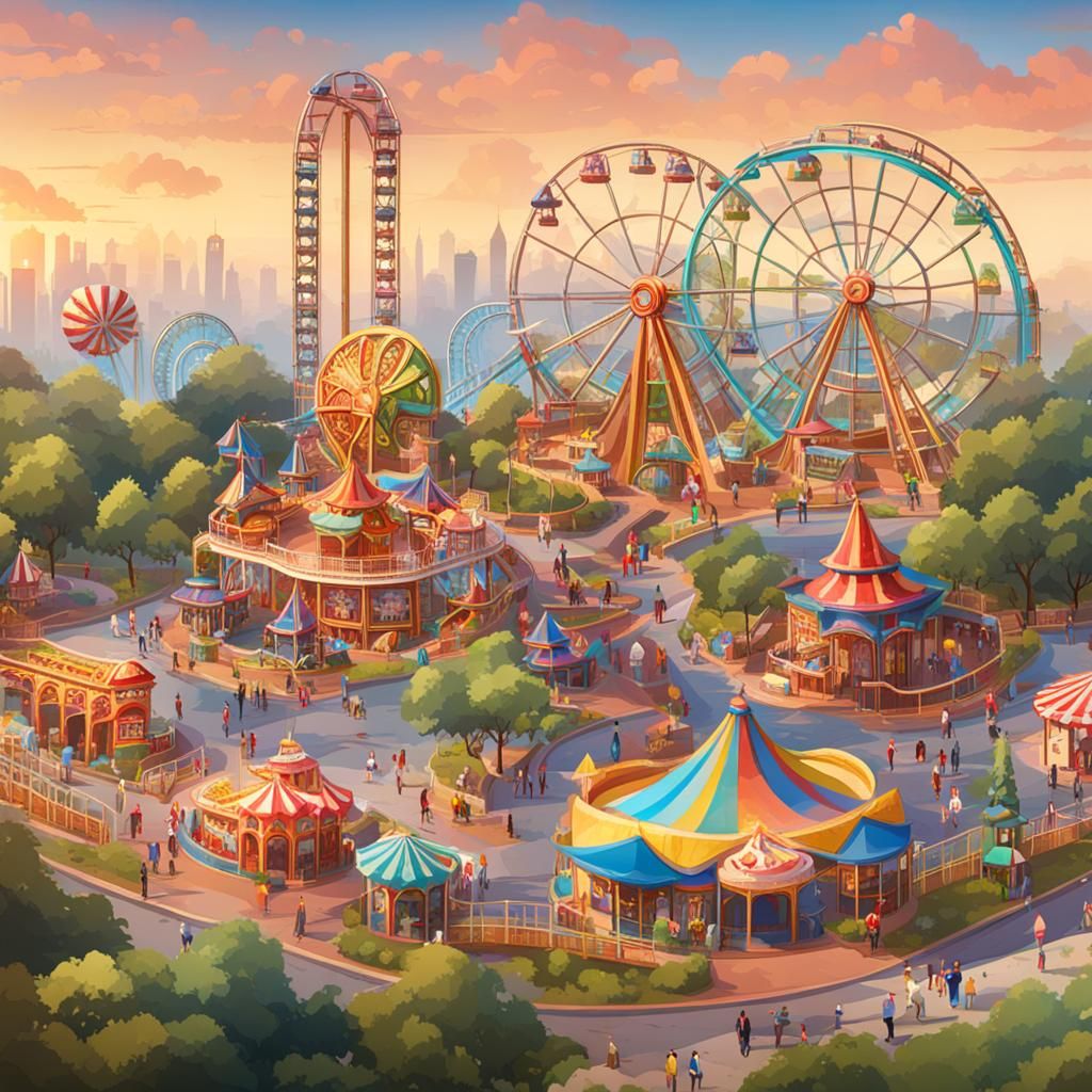 AI Generated Amusement Park Image