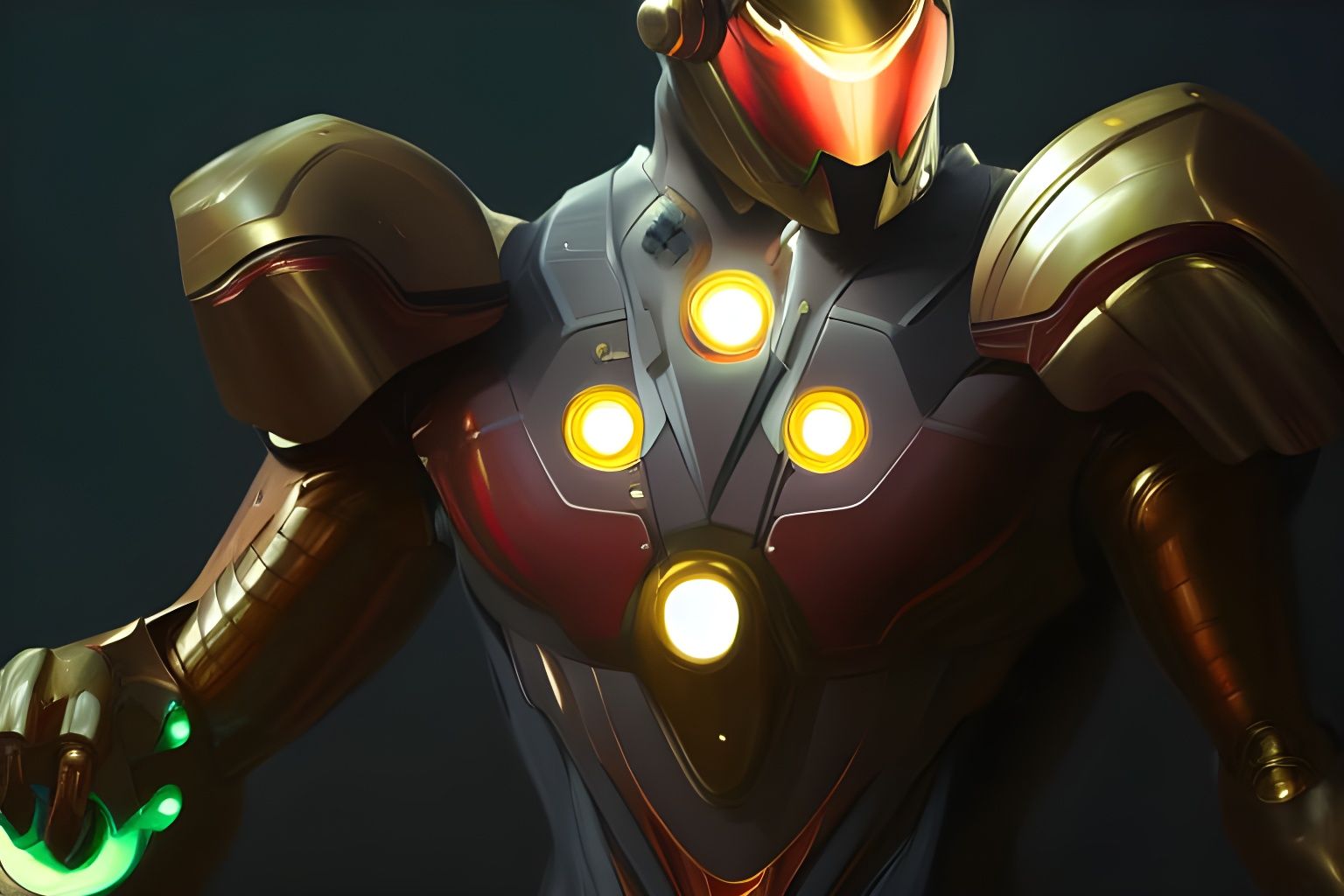Superhero in Metroid Suit: Detailed Digital Portrait