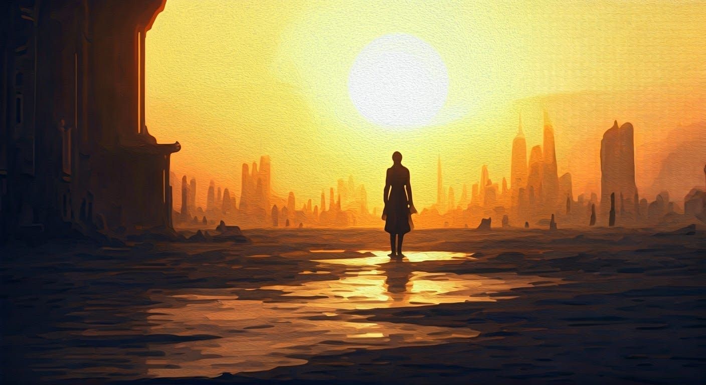 Impressionist Gouache Painting at Golden Hour