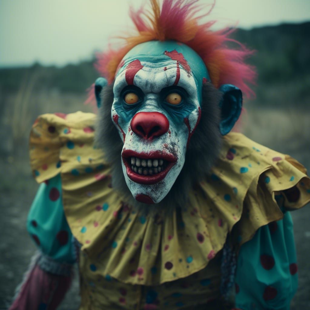 Zombie Monkey Monster Clown in Diverse Ecosystem