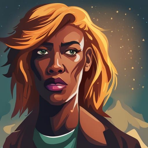 Tough Brunette Ready to Fight: Comic Book Art