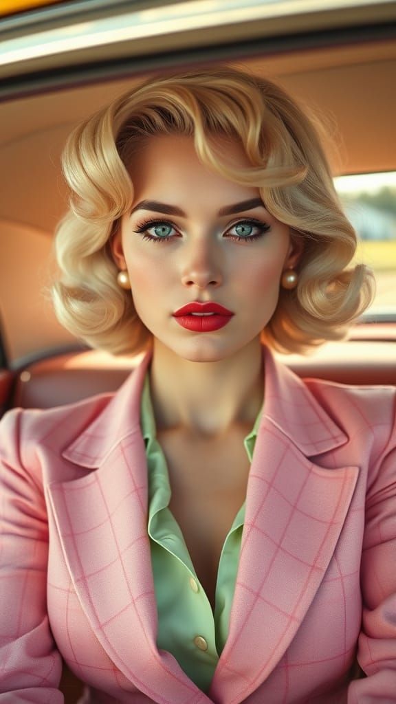 Marilyn Monroe Hyperrealistic Portrait in Golden Hour Lighti...