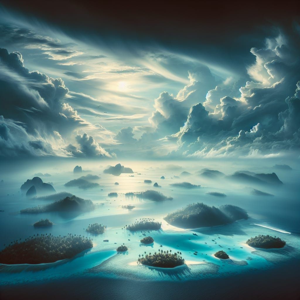 Unreal Maldives Vista in Digital Matte Painting