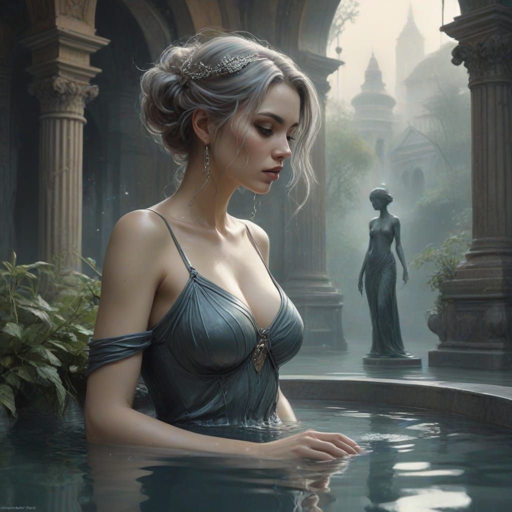 Ethereal Women in Dreamlike Setting with Starlight and Galax...