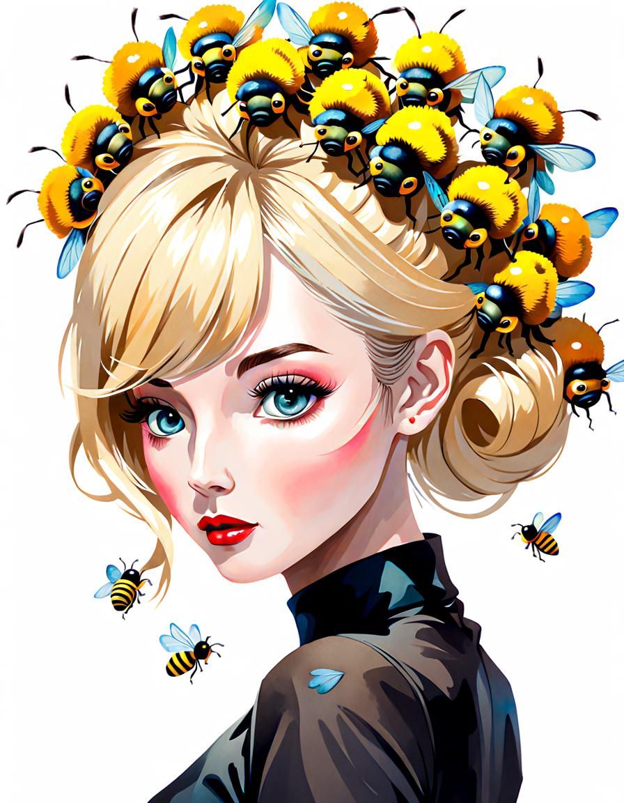 Anime Grace Kelly and Bees