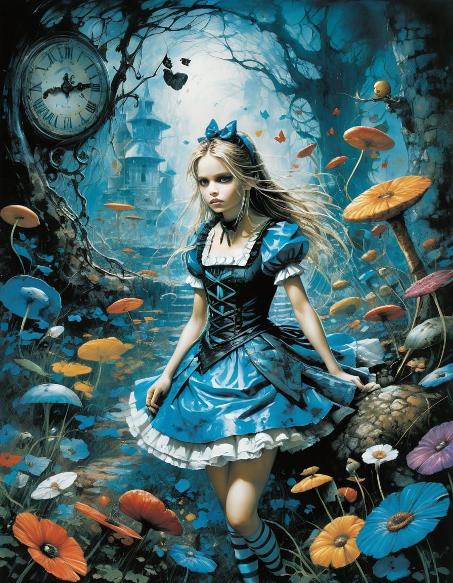 Alice in Wonderland: Abstract Art in Complementary Colors