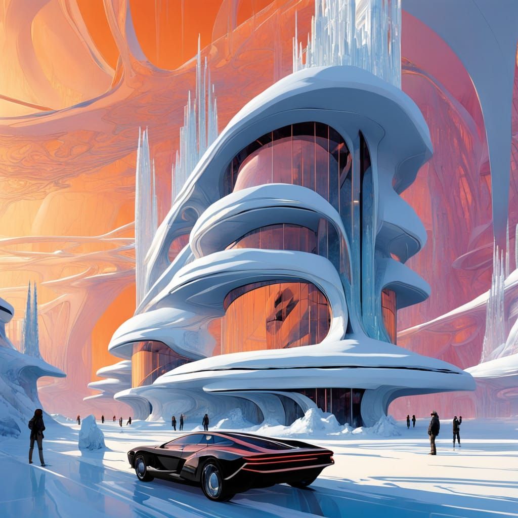 Crystal Hotel Shines under Aurora's Glow