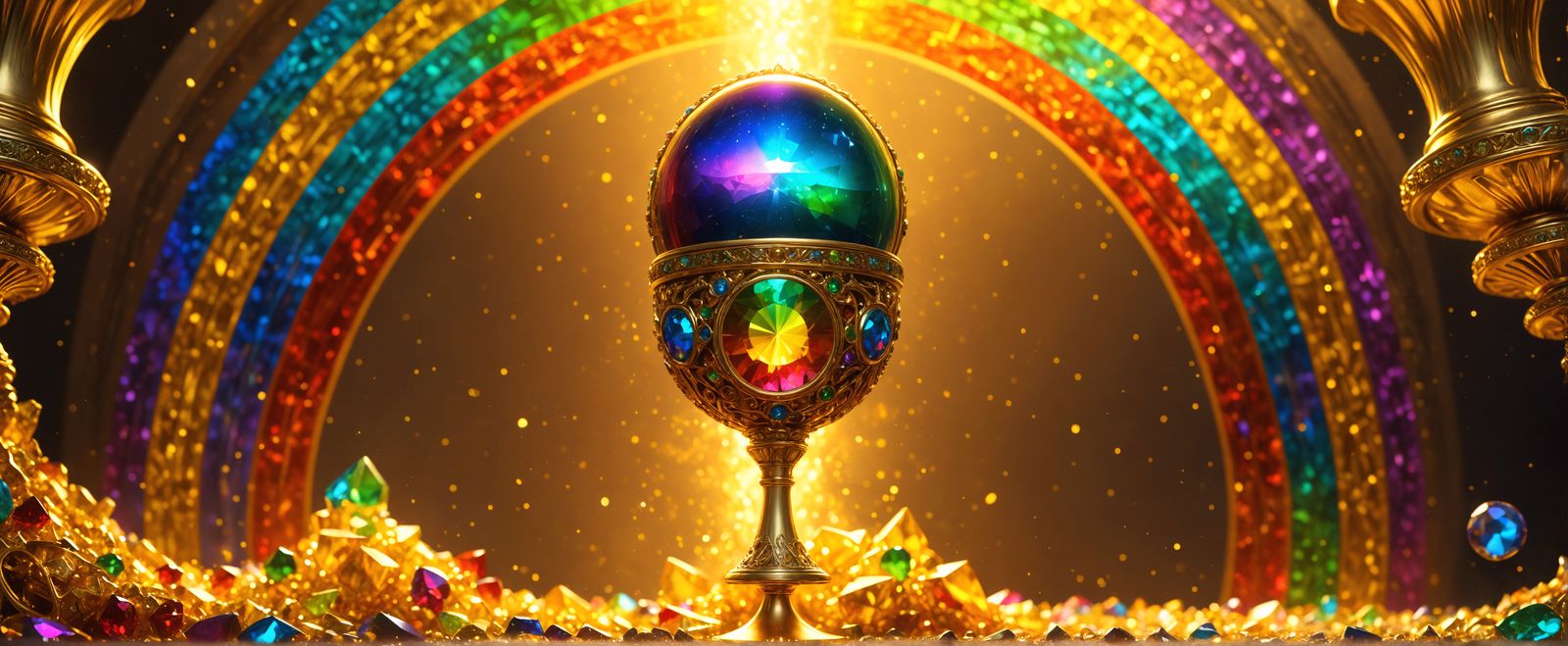 Golden Gem-Encrusted Chalice in Fantasycore Style