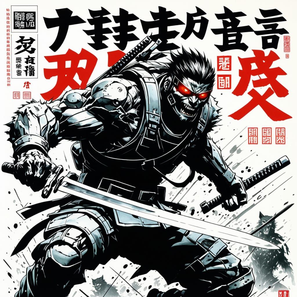 Cyborg Warrior Battles Werewolf Assassins in Neon-Lit Metrop...