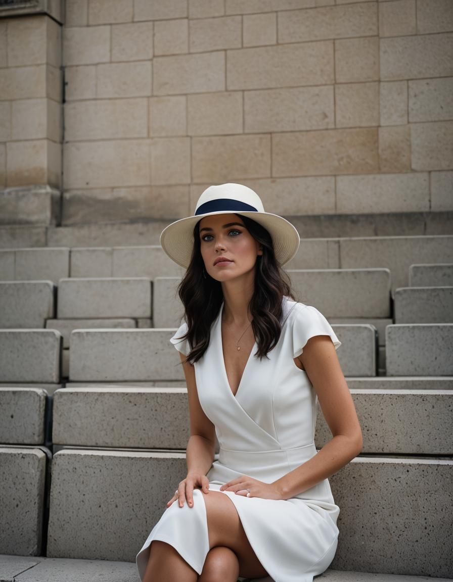 Sultry Woman at Paris Olympics in Photorealistic Style