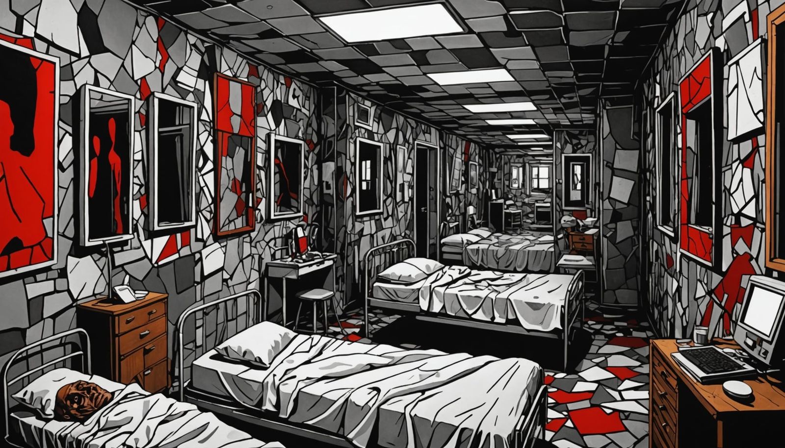 Hallucinatory Asylum Installation in Dubuffet Style