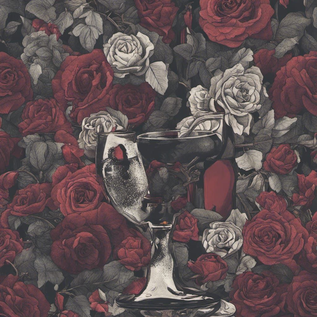 Wine, Roses, and Romance Still Life