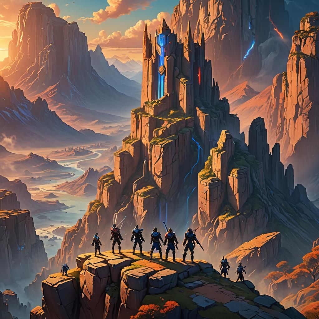 Voltron Warriors Unite at Sunset: Digital Matte Painting