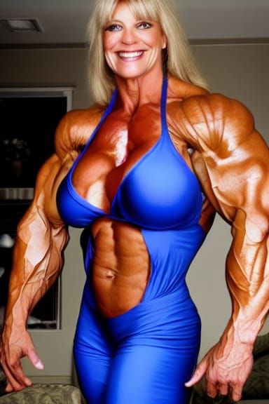 Muscular Female Bodybuilder with Defined Physique