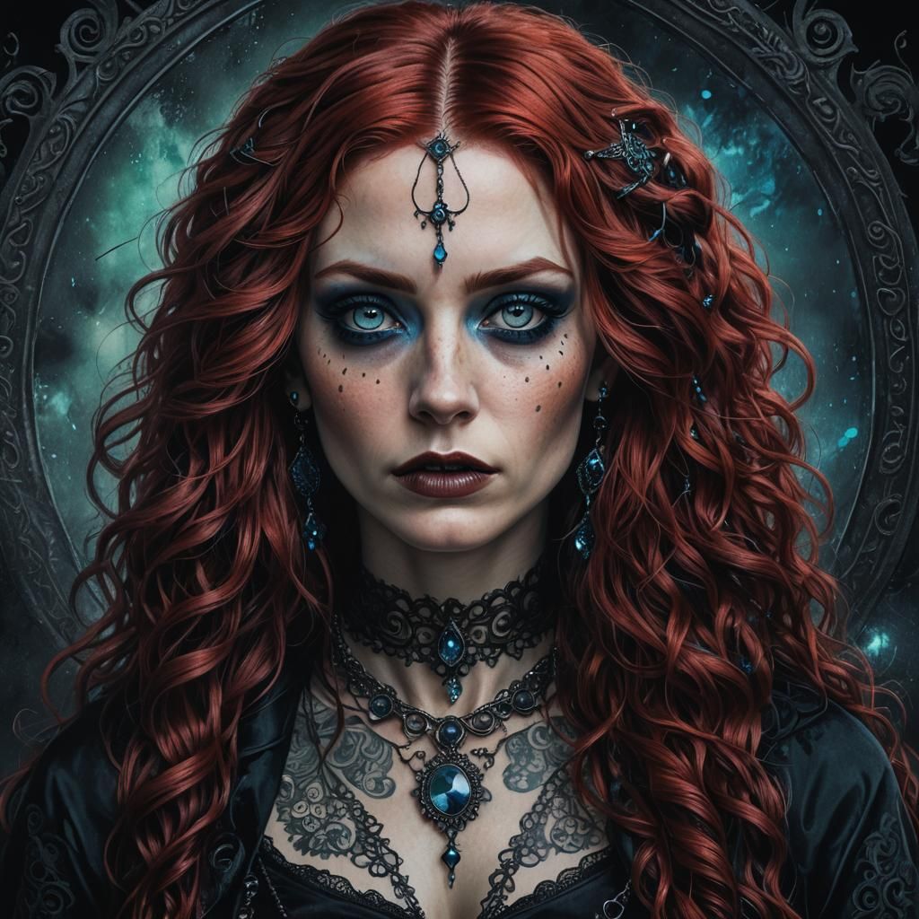 Goth Girl Portrait in Hyper-Realistic Digital Art