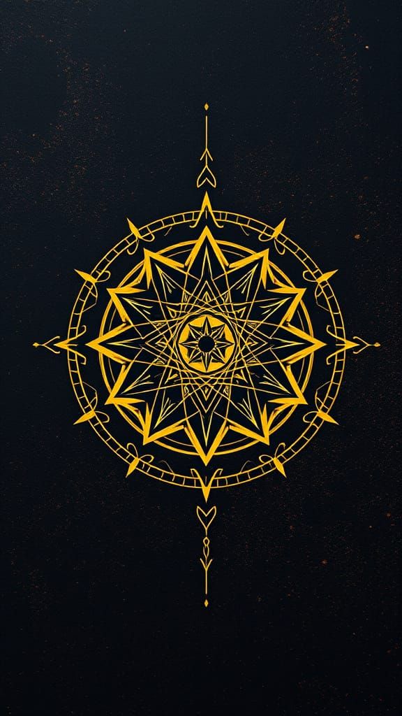 Qajar Art Sigil Genesis Rite on Black Parchment