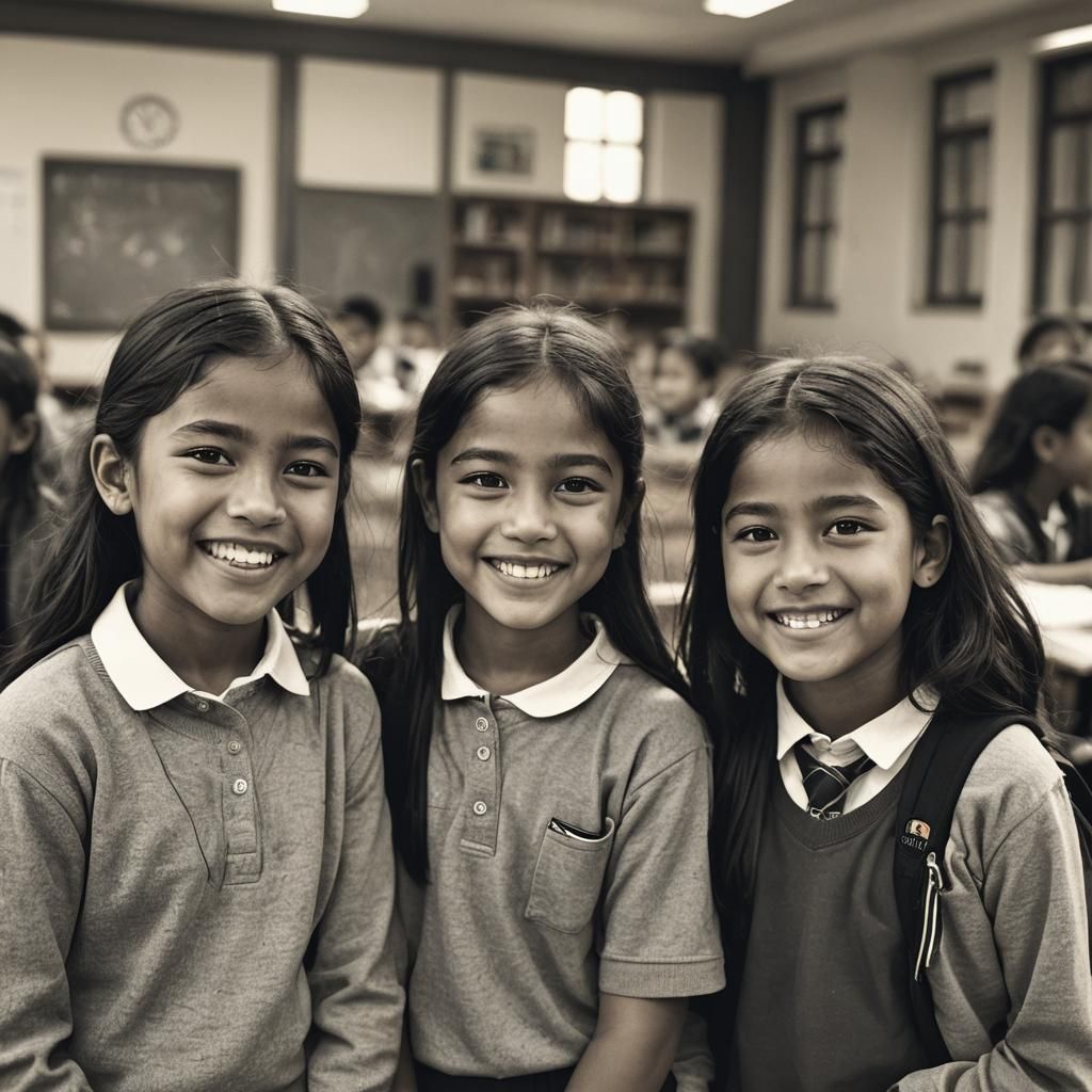 Happy Child and Friend at School
