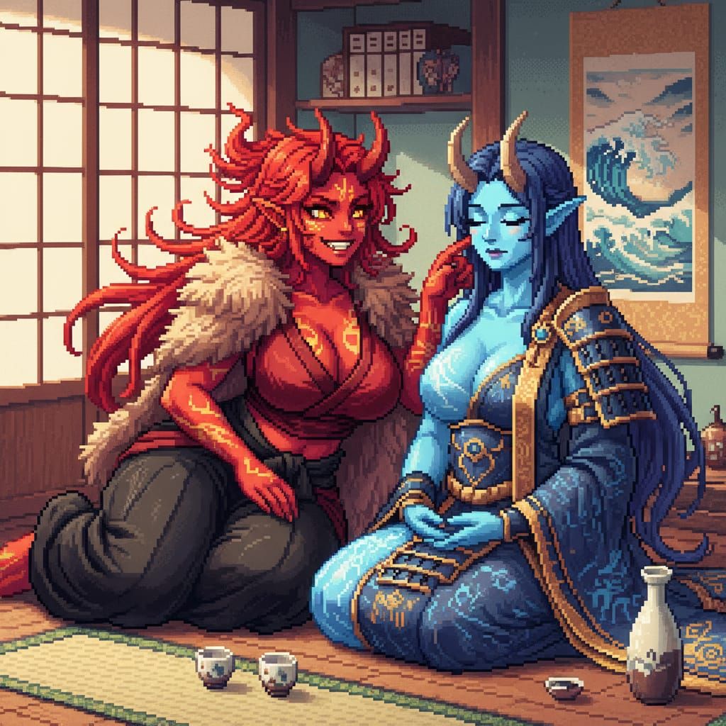 Two Oni Sisters Find Balance Between Playfulness and Serenit...