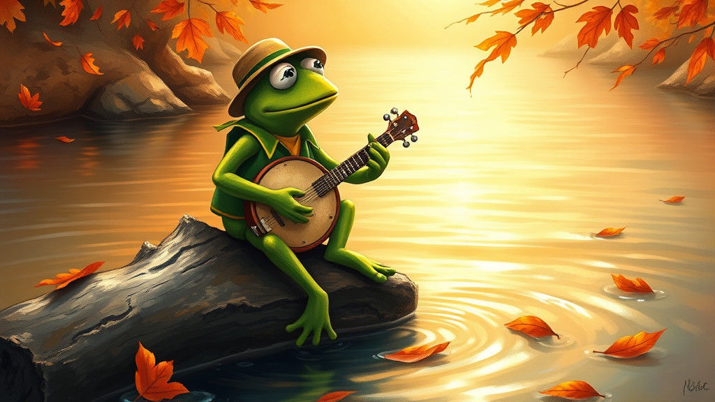 Kermit's River Song in Dreamlike Alcohol Ink