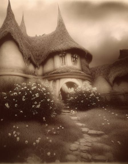 Hobbiton Scene in Pictorialism Style