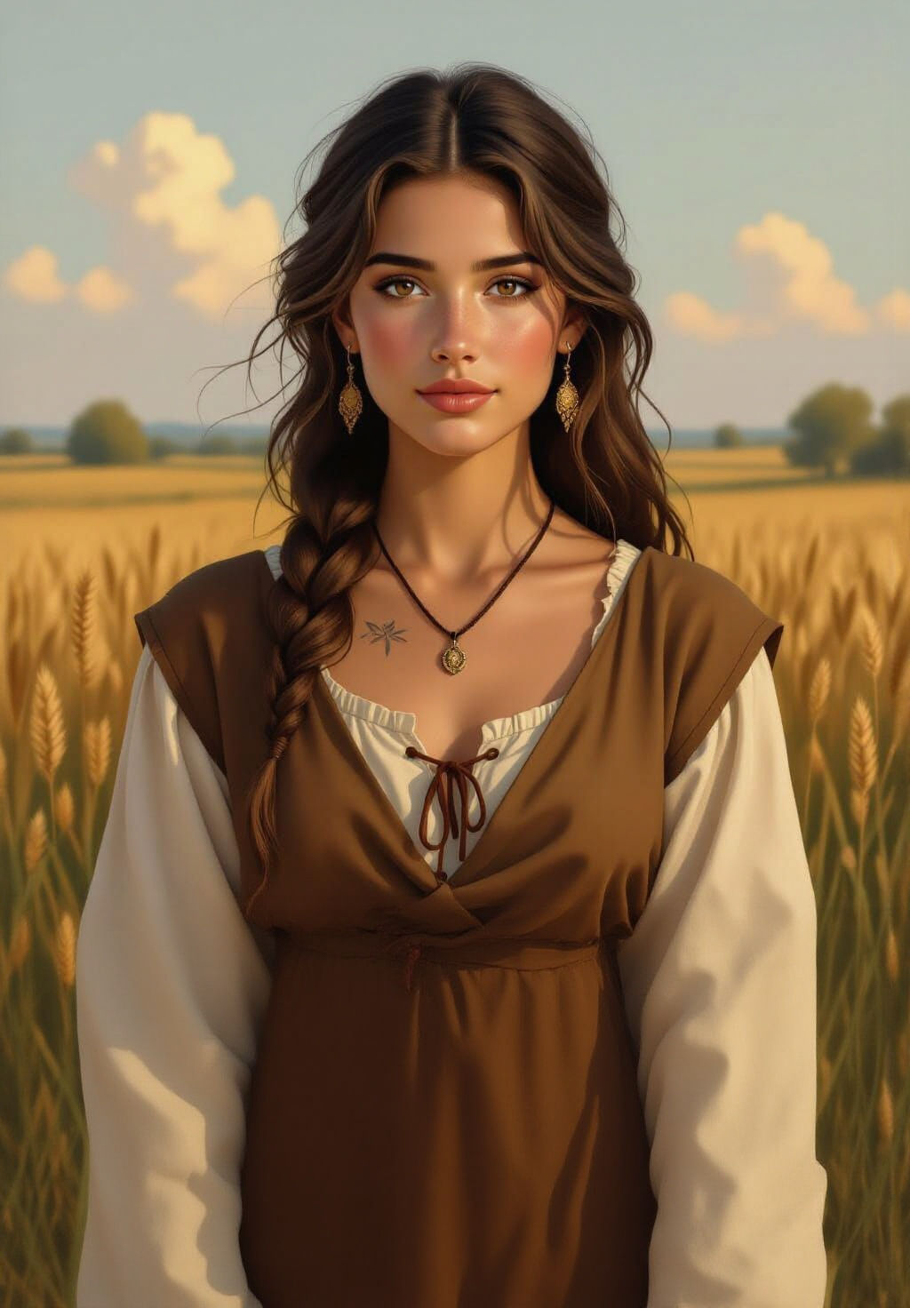 Beautiful Roman Farmer Girl Portrait