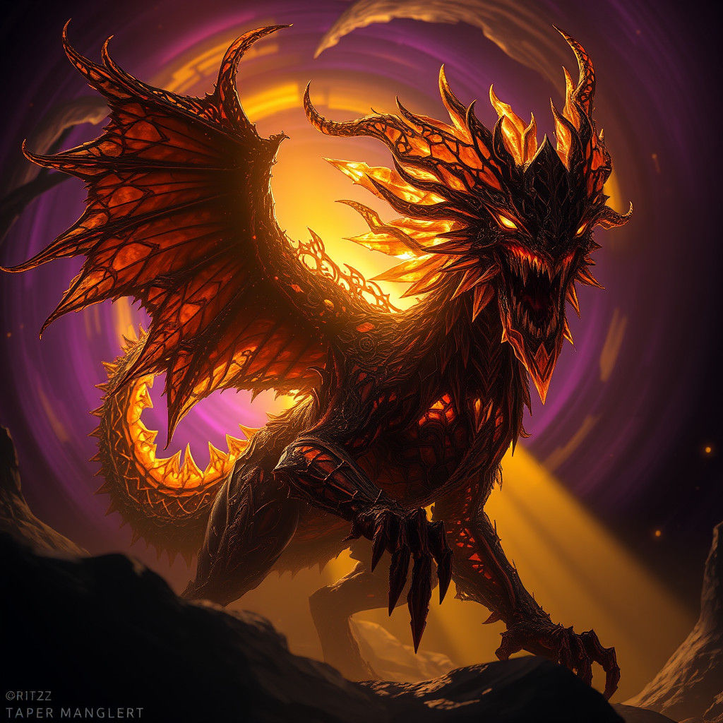 Majestic Crystalline Lion in Dark Fantasy Style