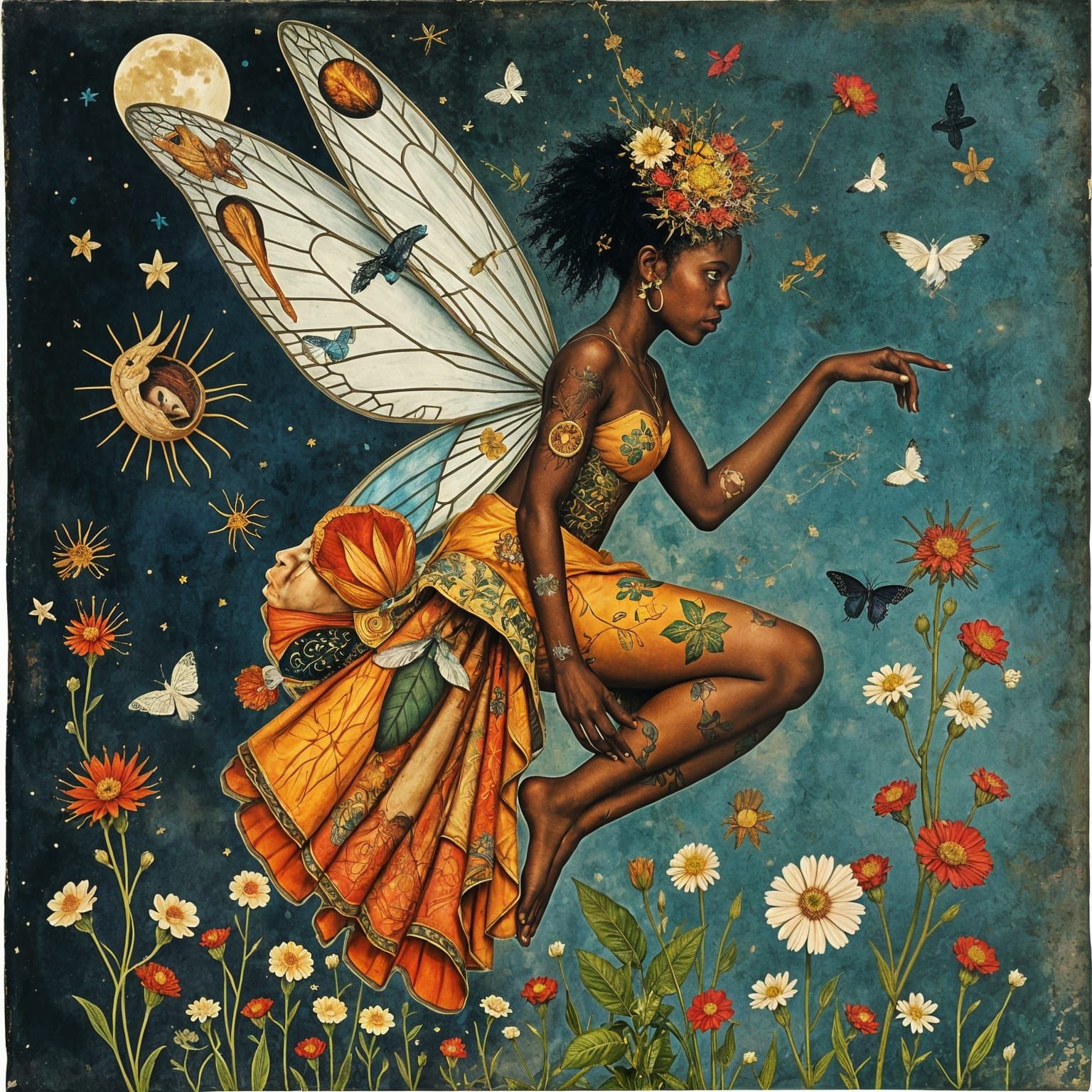 Surreal Fairy Collage in Hyperdetailed Vibrant Colours