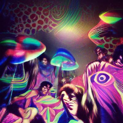 Vibrant Psychedelic Night Party