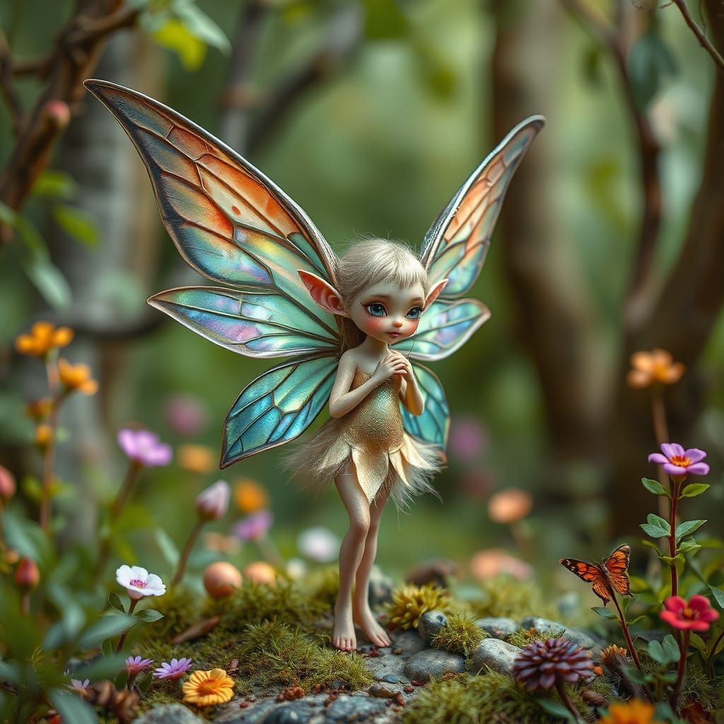 Delicate Fairy in Whimsical Feywild Forest
