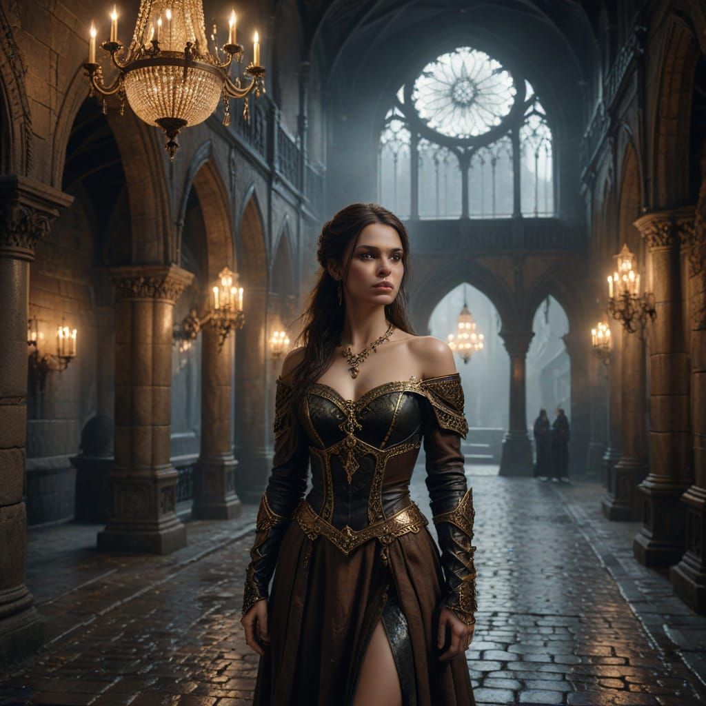 Regal Warrior Princess in Gothic Style
