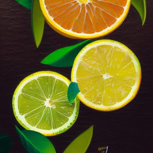 Zesty Lime Collage in Contrasting Colors