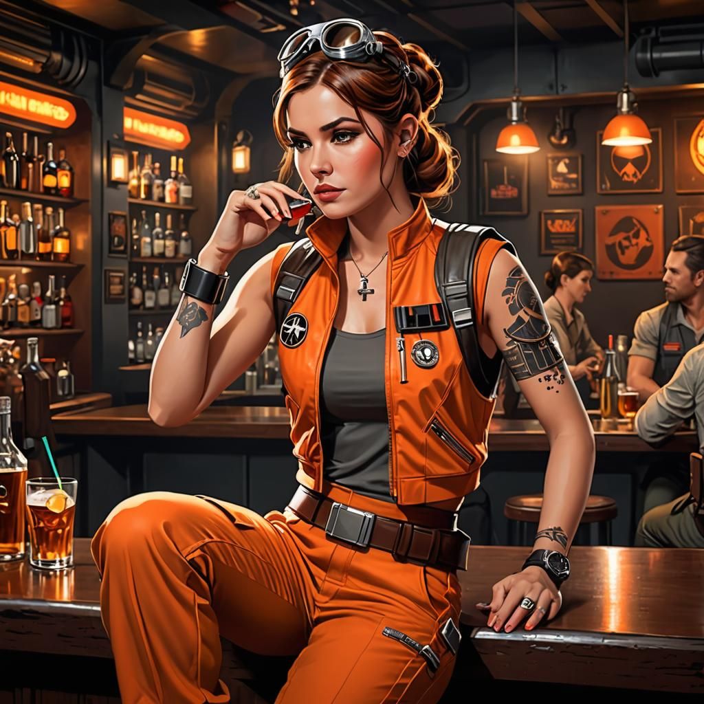 Star Wars Rebel Pilot Pinup in 2D Vector Art