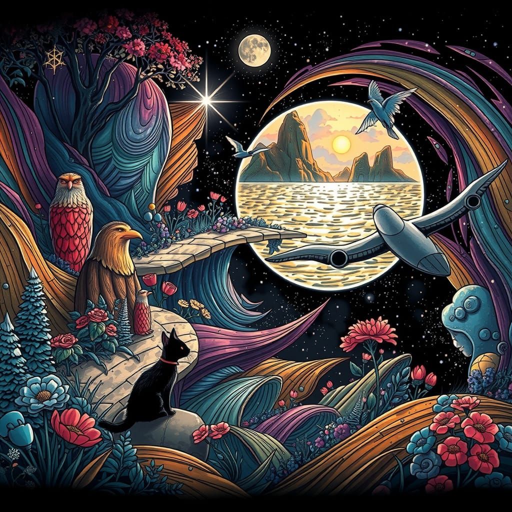 Soft Watercolour Sunset Landscape in Ethereal Pastel Hues