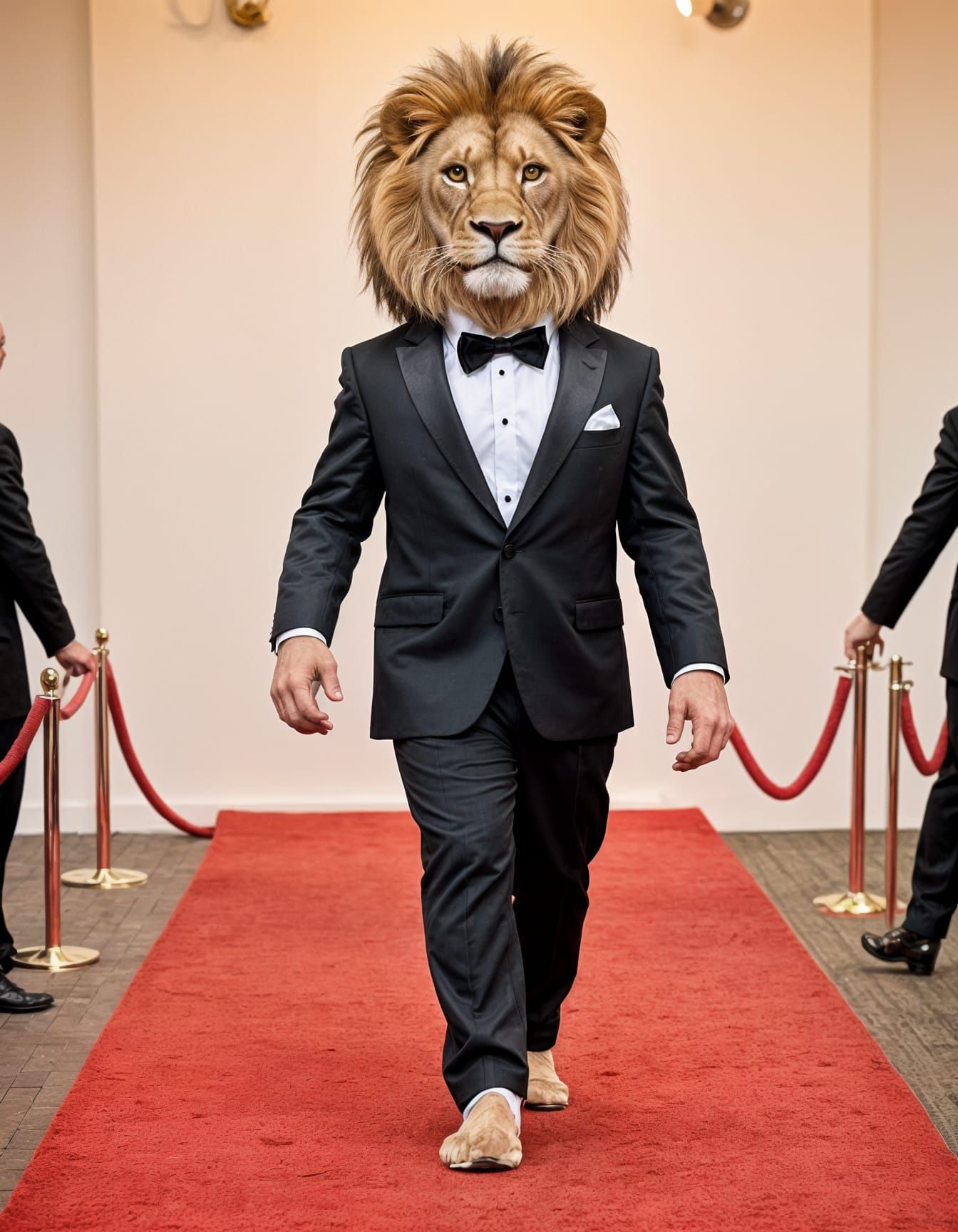 Anthropomorphic Lion in Tuxedo Steals Red Carpet Show