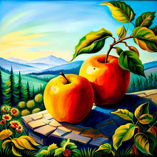 Crystal Apples with Jewels in Dark Fantasy Style