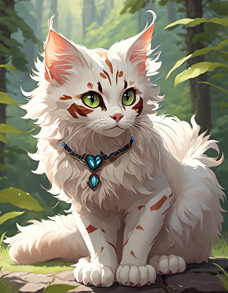 Intricately Detailed Warrior Cat Portrait