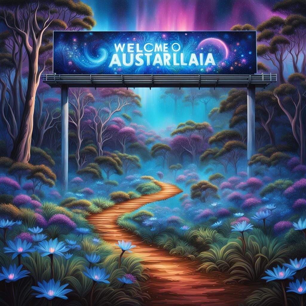 Cosmic Billboard Welcomes Visitors to Australia