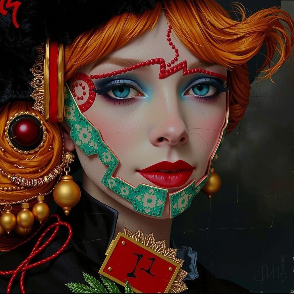 Abstract Geometric Composition in Bold Colors