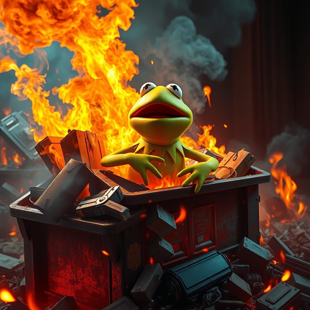 Frog in Blazing Dumpster, Muppet Theatre Chaos