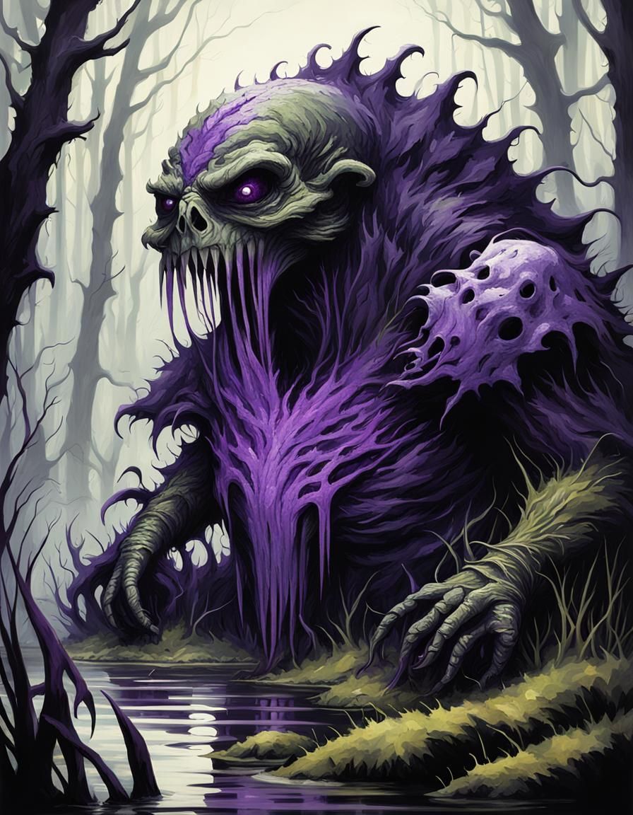 Corrupted Swamp Creature in Sinister Fantasy Art Style