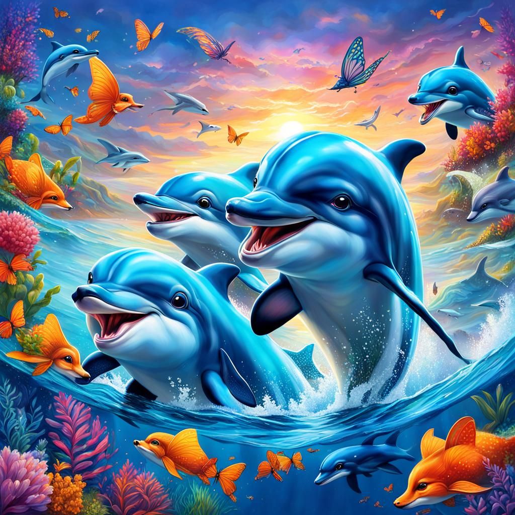 dolphins having fun