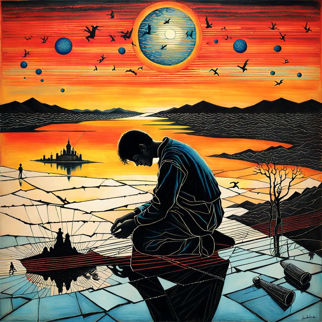 Surreal Bio Art Drawing with Mythological Creatures