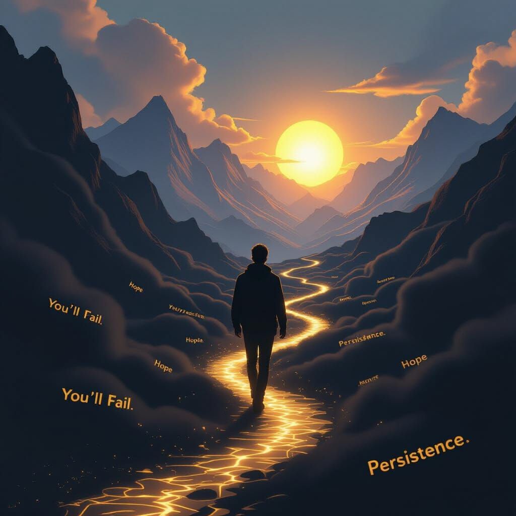 Person Overcomes Negativity Towards Hopeful Future