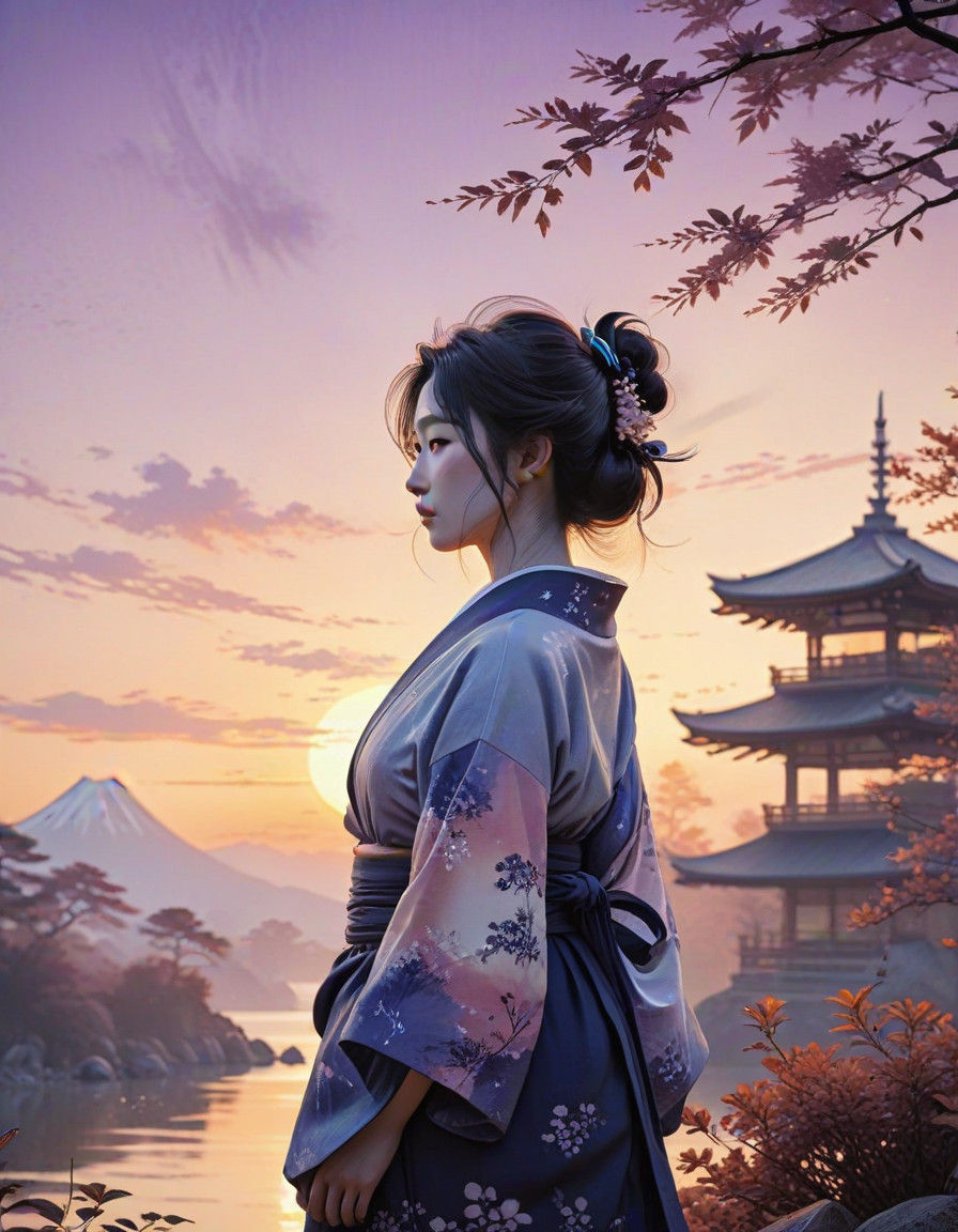 Anime Portrait of Serene Contemplation