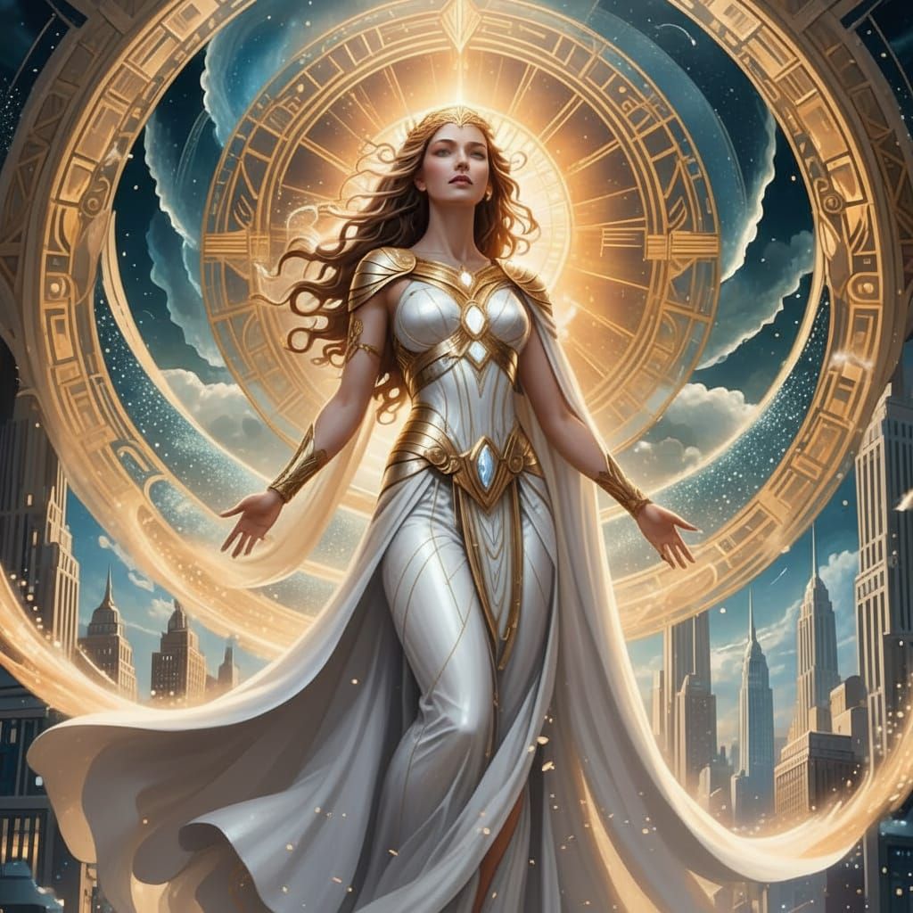 Ancient Goddess Ascends Through Diamond Vortex