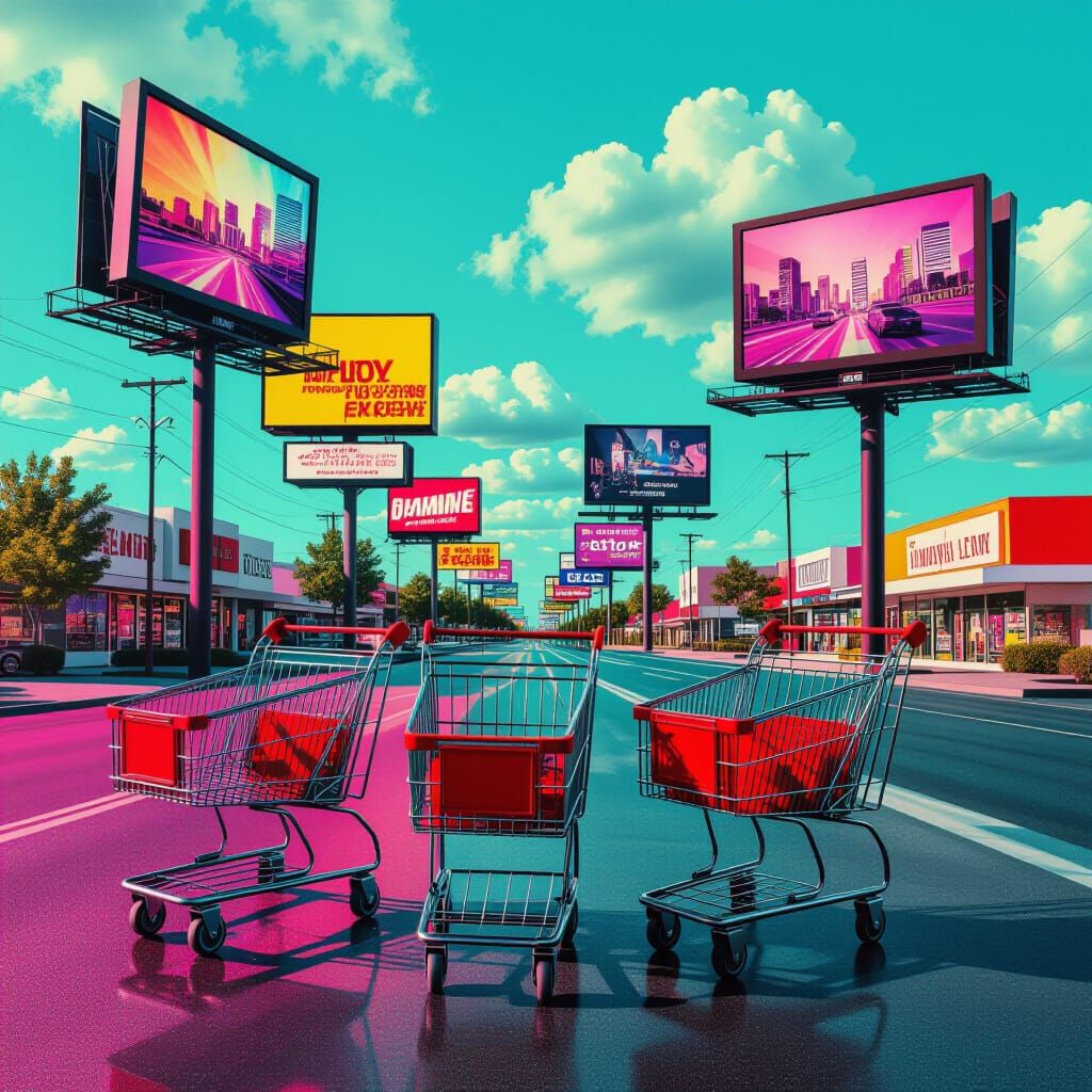 Surreal American Suburb: A Massurrealist Digital Collage