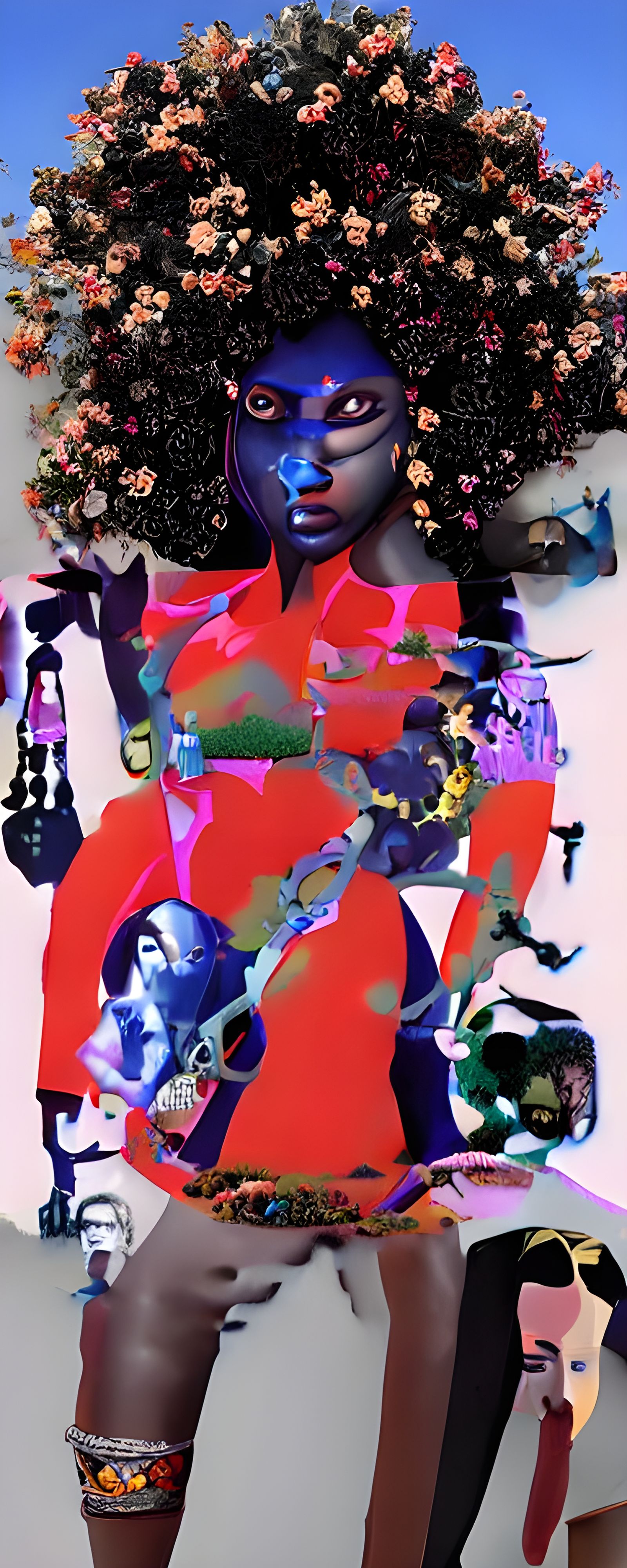 Afrofuturist Eco Hacker Girl in Biopunk Wonderland