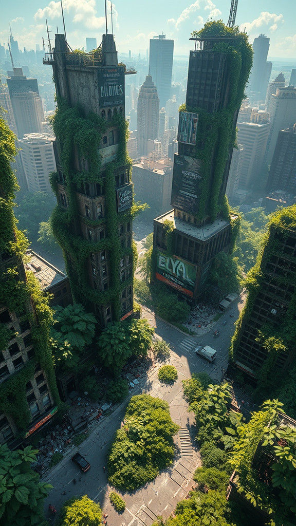 Post-Apocalyptic New York City Bird's-Eye View