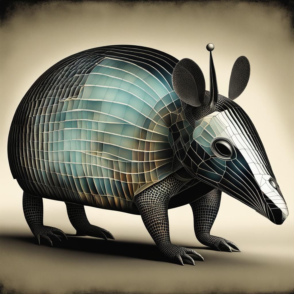 Armadillo in Glass Armor: Surreal Photogram