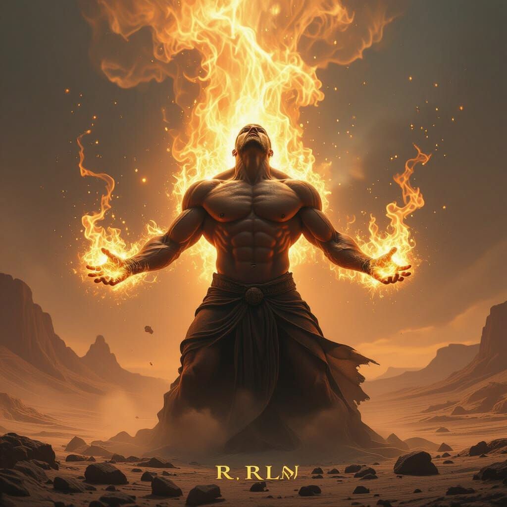 Muscular Man Fights Aging With Golden Fire, Ancient to Futur...
